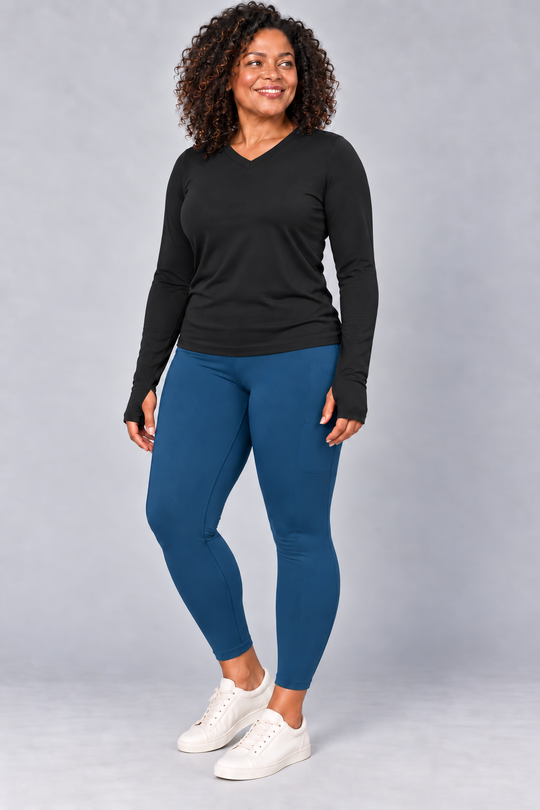 Bamboo Performance Long Sleeve w Thumbholes- Women&