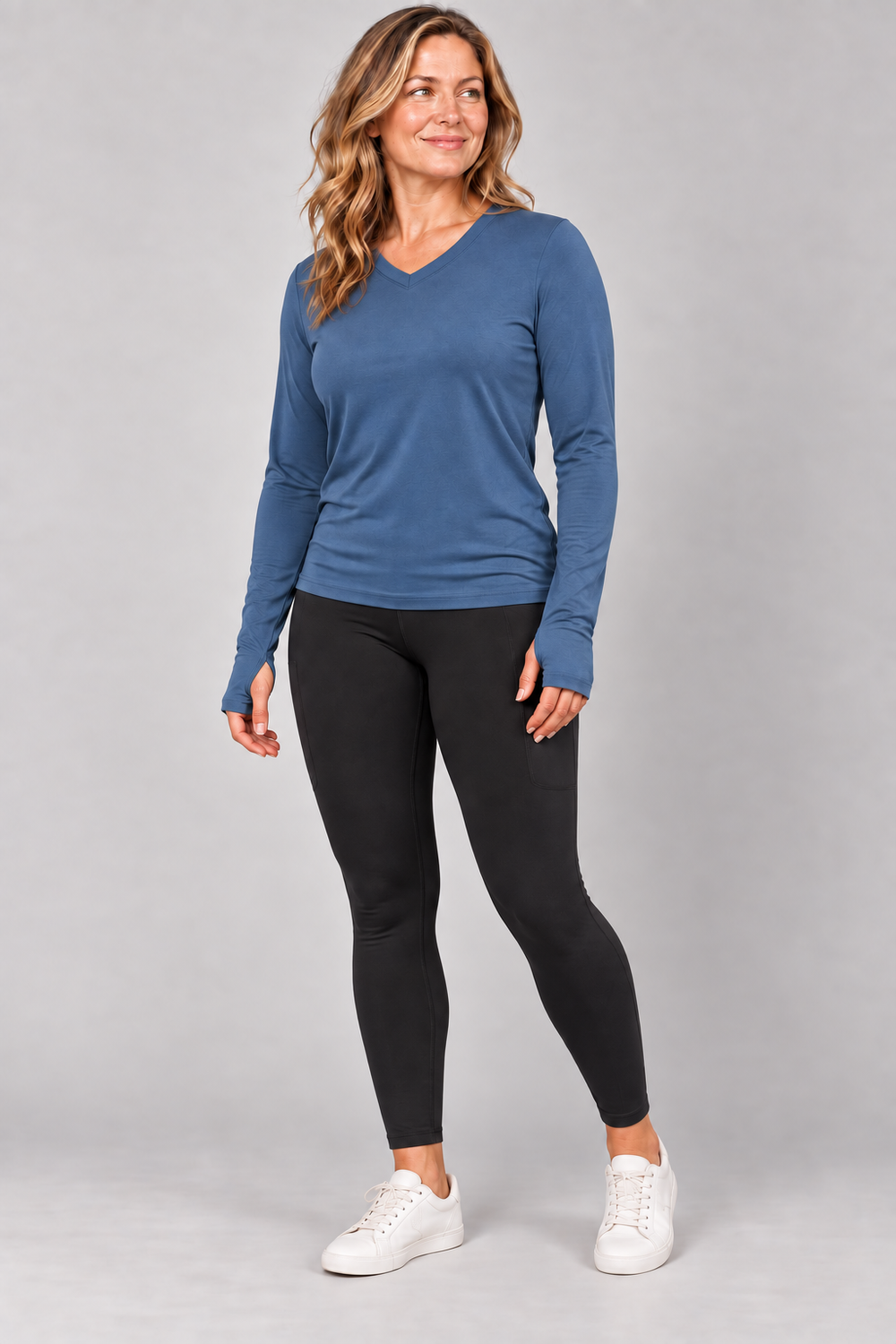 Bamboo Performance Long Sleeve w Thumbholes- Women's